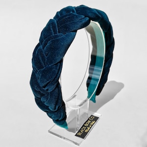 Teal green headband, turquoise headband for wedding guest, teal velvet headband, headband teal green petrol blue headband for women