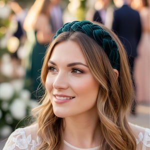Dunkelgrünes Samt Haarband für Hochzeiten Hochzeitsgast Fascinator Alternative Grünes Samt Haarband Fascinator für Hochzeitsgäste