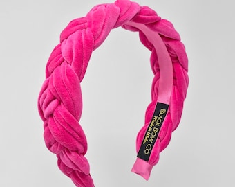 Serre-tête en velours rose vif, alternative aux fascinateurs, serre-tête pour invités de mariage, fascinateur rose vif, accessoires pour cheveux fuchsias, serre-tête rose