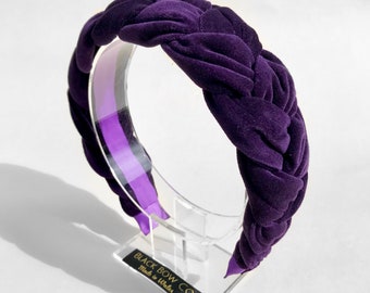 Handmade luxury velvet headband, Wedding guest headband, purple fascinator UK, Races headband, race day headband, luxury occasion headband
