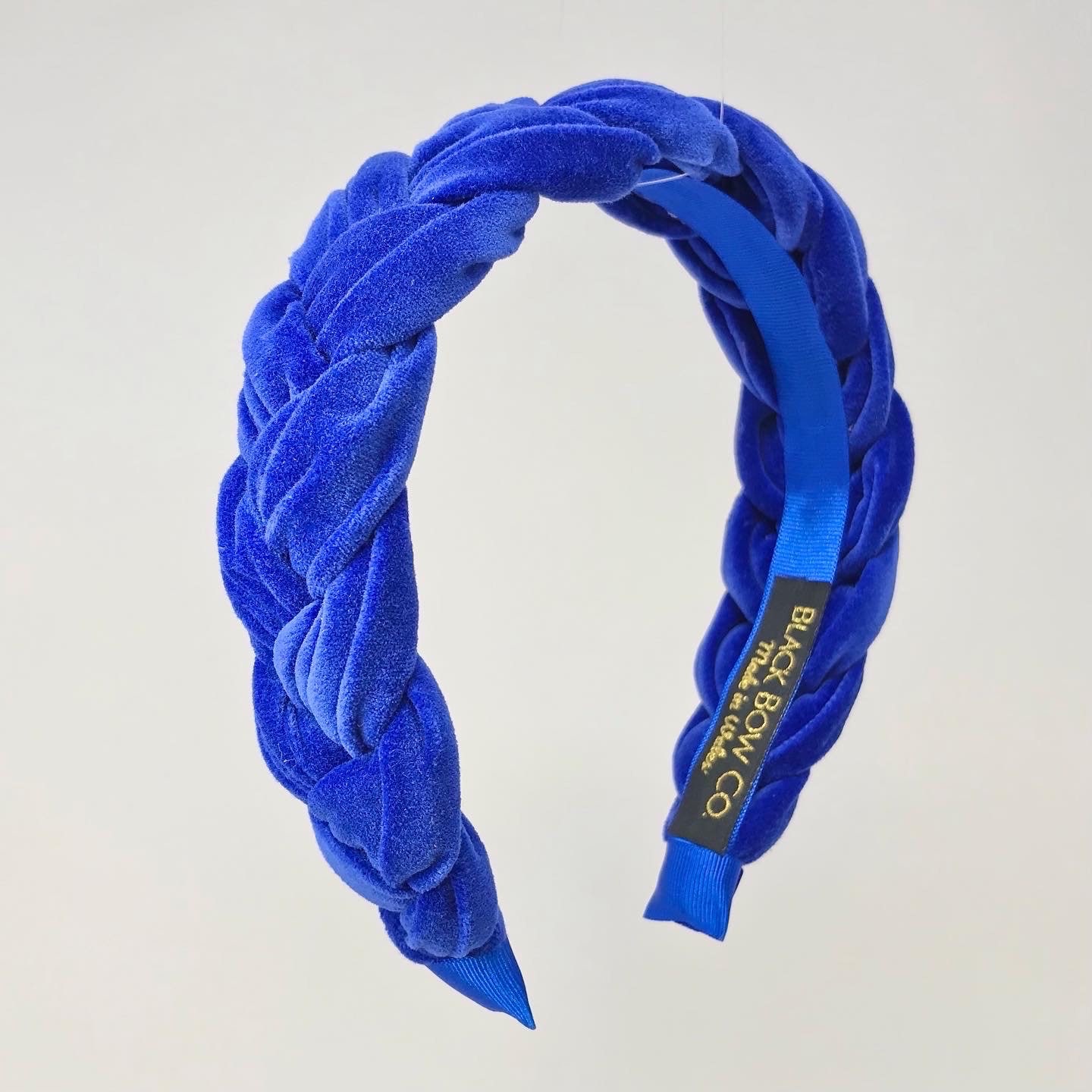 Free People Valentina Navy Blue Velvet Beaded Tassel Headband Royal Blue Velvet Headband for Wedding Guests Cerulean Blue  main image 2