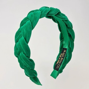 Emerald Green Velvet Braided Headband: Wedding Guest Headwear