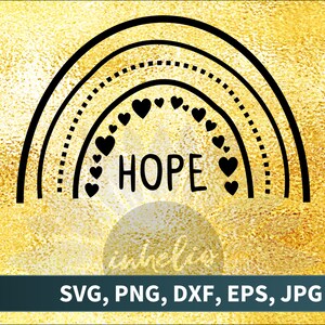 Hope rainbow SVG // Hope SVG, Rainbow digital svg, Rainbow cut file, Rainbow baby svg, Hope rainbow silhouette svg, Hope design svg