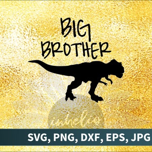 ビッグブラザー SVG // ビッグブラザー恐竜カットファイル、ビッグブラザーシャツ SVG、Trex SVG ビニールデザイン、恐竜 SVG、ビッグブラザーダウンロード、個人使用