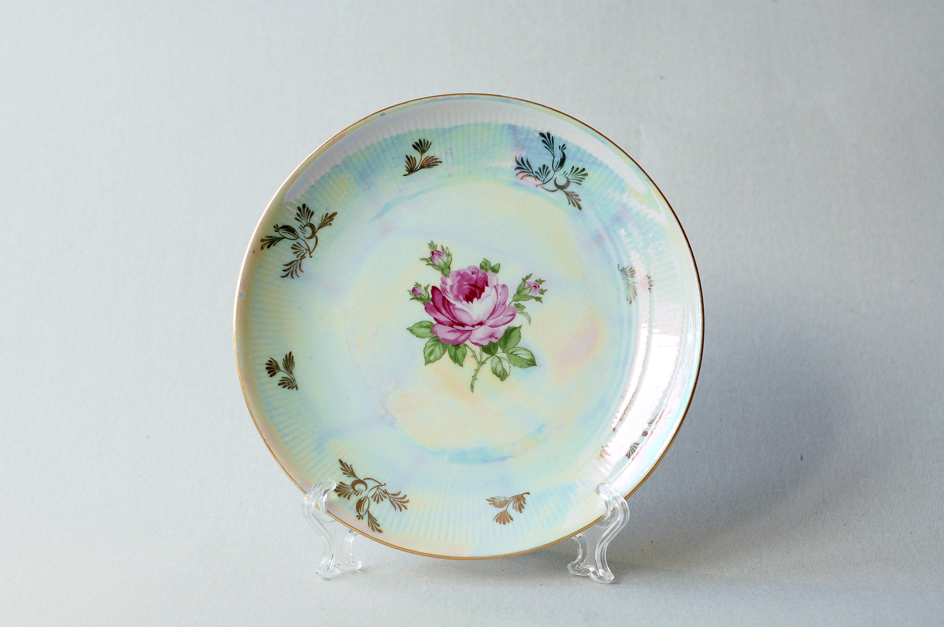 Set of 4 Vintage Porcelain Plates Rose Kahla Etsy