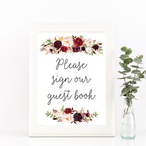 Printable Guest book sign, guestbook sign, wedding guestbook, wedding guest book, please sign the guest book, sign the guestbook, image 1