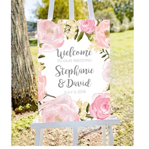 Welcome to wedding sign, PRINTABLE, custom Wedding Sign, floral Wedding Sign, welcome to our Wedding Sign, personalized wedding sign