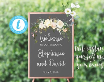 Wedding welcome sign, printable wedding sign, welcome to our wedding sign, wedding signs, large wedding sign, large welcome sign, PRINTABLE