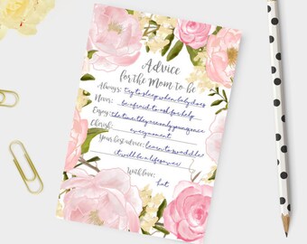Baby shower advice cards, baby shower game, Baby advice cards printable advice cards Advice for the mom cards mom advice
