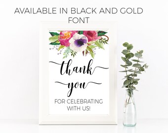 Thank you sign, thank you for celebrating with us, wedding thank you sign, red wedding decor, red wedding sign, wedding thank you, wedding