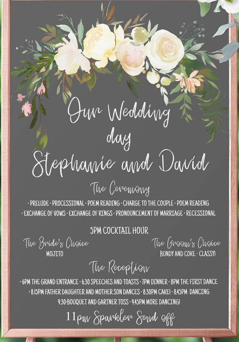 Order of Events Wedding Template Wedding Order of Events - Etsy