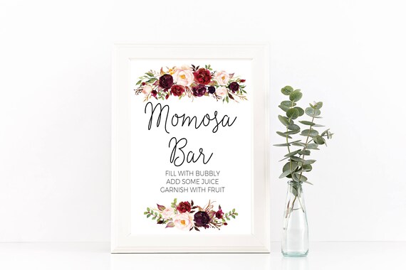 Momosa bar sign, momosa sign, baby shower mimosa sign, momosa bar signage, Brunch mimosa sign, mom-osa bar printable, printable momosa sign Il_570xn