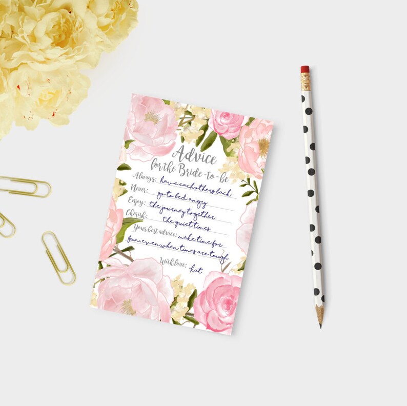 Bridal Shower Advice Cards For The Bride To Be Image 0
