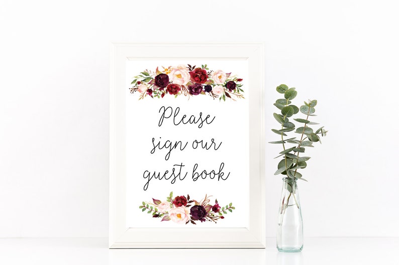Printable Guest book sign, guestbook sign, wedding guestbook, wedding guest book, please sign the guest book, sign the guestbook, image 1