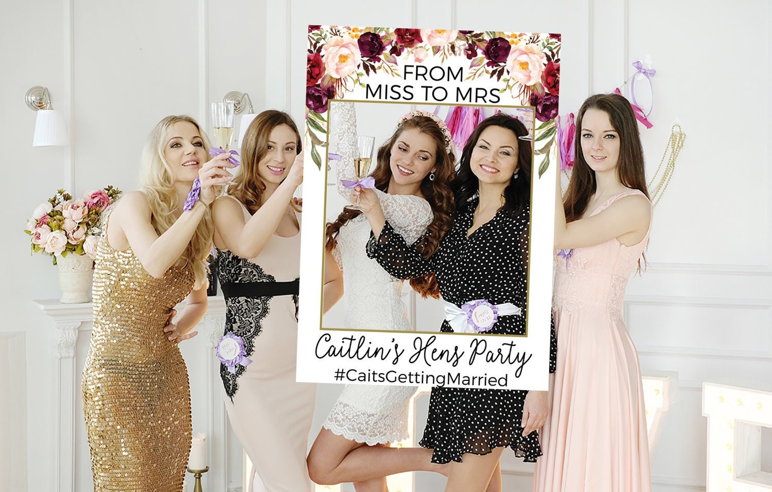 Hens party instagram frame hens photo prop frame hens Etsy