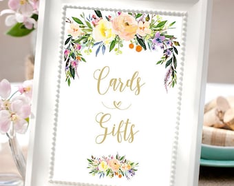 Bridal shower table signs, Cards and gifts sign,  bridal shower decorations, Advice for the bride cards, bridal shower PRINTABLE table signs