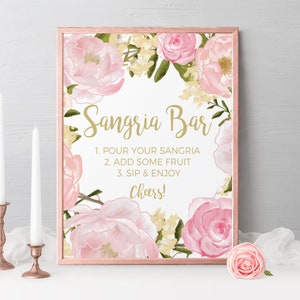 Sangria Bar Sign Printable Sangria Bar Sign Bridal Shower - Etsy
