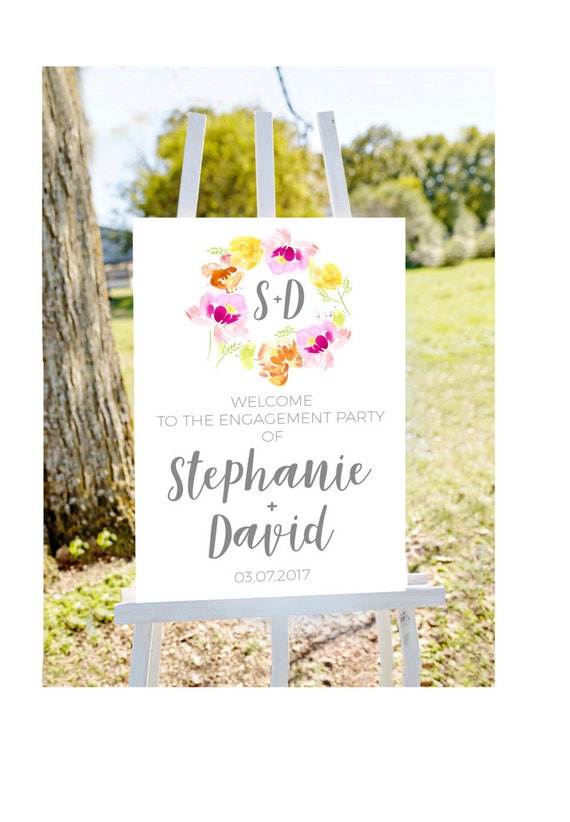 Engagement welcome sign spring engagement sign summer engagement sign welcome to our engagement printable welcome sign, engagement welcome Il_570xn