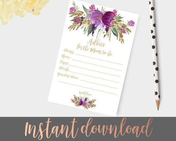 Baby shower advice cards, baby shower game, Baby advice cards printable advice cards Advice for the mom cards mom advice Il_570xn