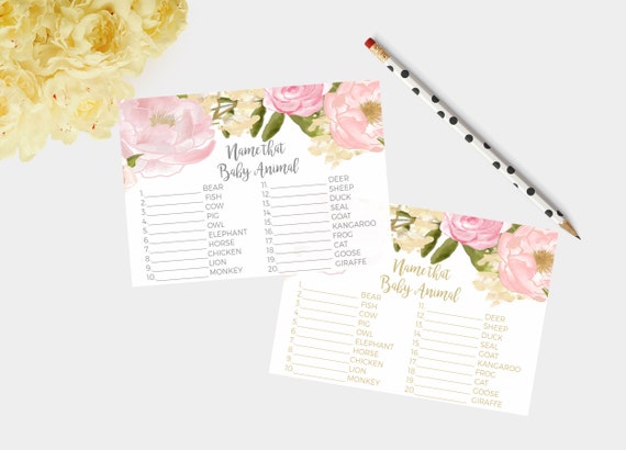 Baby Shower Game, Name The Baby Animals Game, animals game quiz, name the animals, Guess Baby Animals, Baby Shower Game printable, Il_570xn