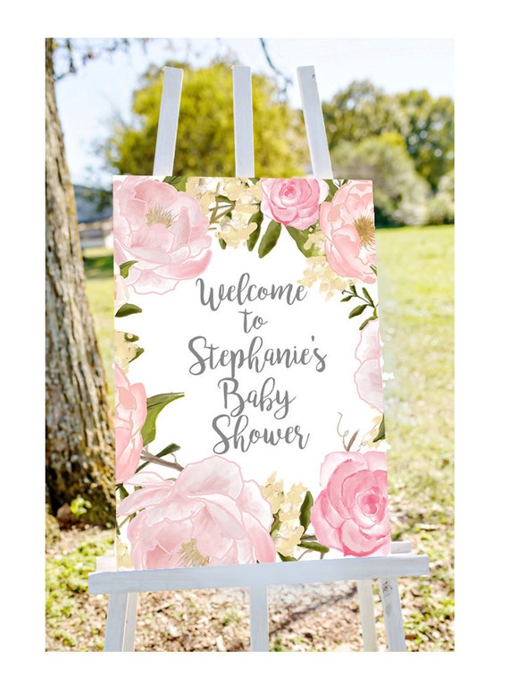 Baby shower welcome sign, Welcome to baby shower sign, pastel baby shower sign, girl baby shower sign, printable welcome sign, decorations Il_570xn