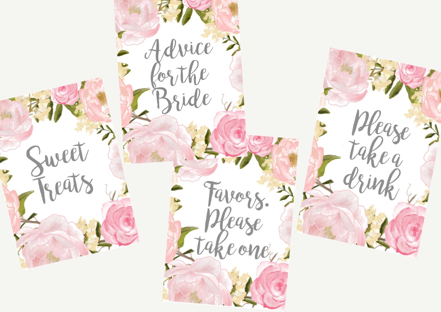 Bridal Shower Table Signs Bridal Shower Decorations Bridal Etsy