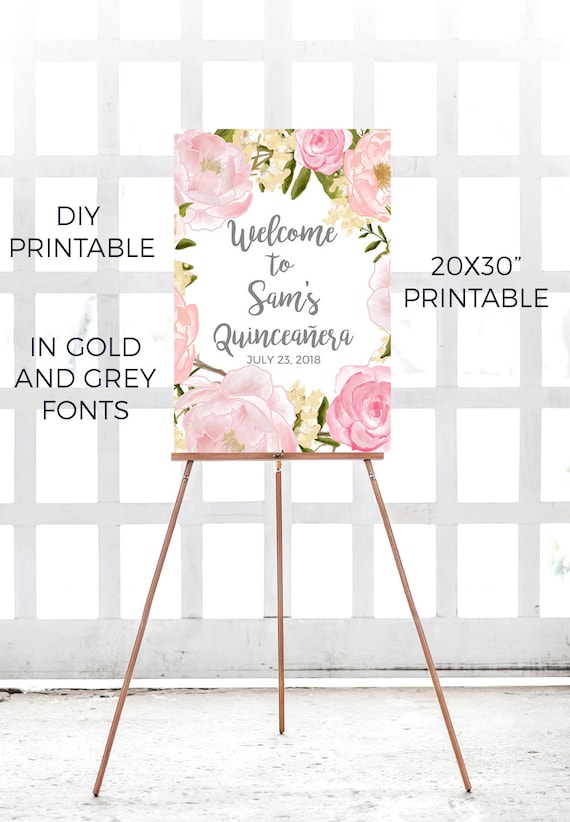 Quinceañera Welcome Sign, Quinceañera Sign, 15th birthday decor, 15 decorations Quinceañera decor, Birthday Welcome Sign, 15th birthday sign Il_570xn