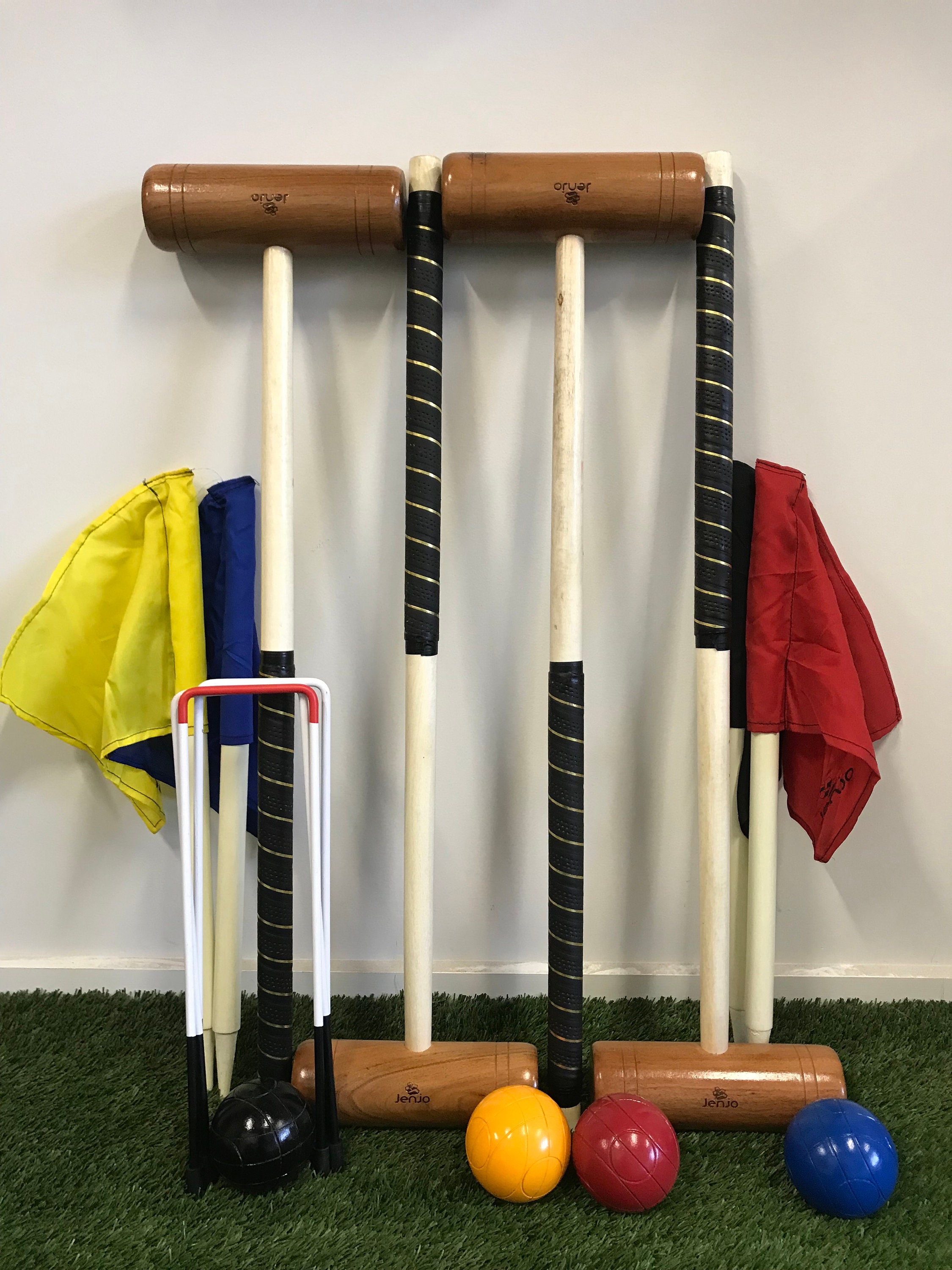 Championship Hardwood Wooden Croquet Ball 90cm Mallet Game 4 Etsy