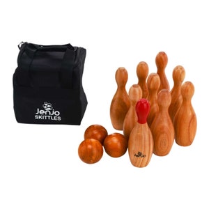 Outdoor Wooden Skittles Bowling Lawn Game Set image 3