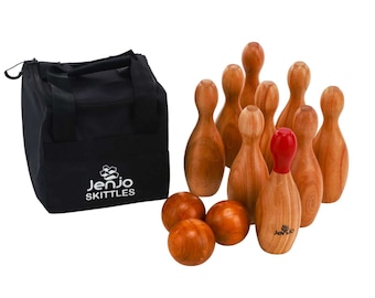 Outdoor Wooden Skittles Bowling Lawn Game Set