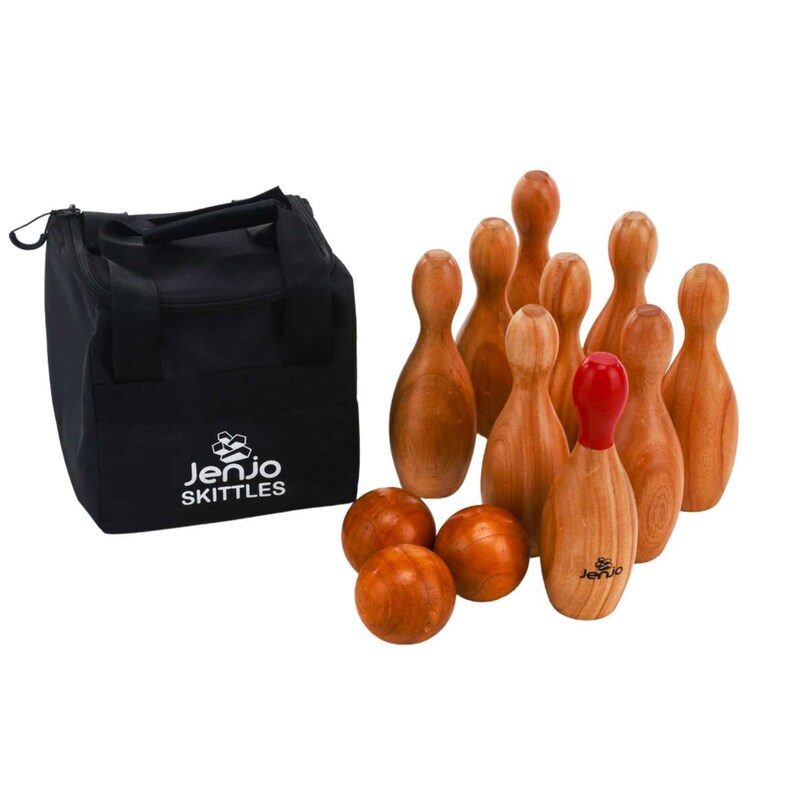 Outdoor Wooden Skittles Bowling Lawn Game Set image 1