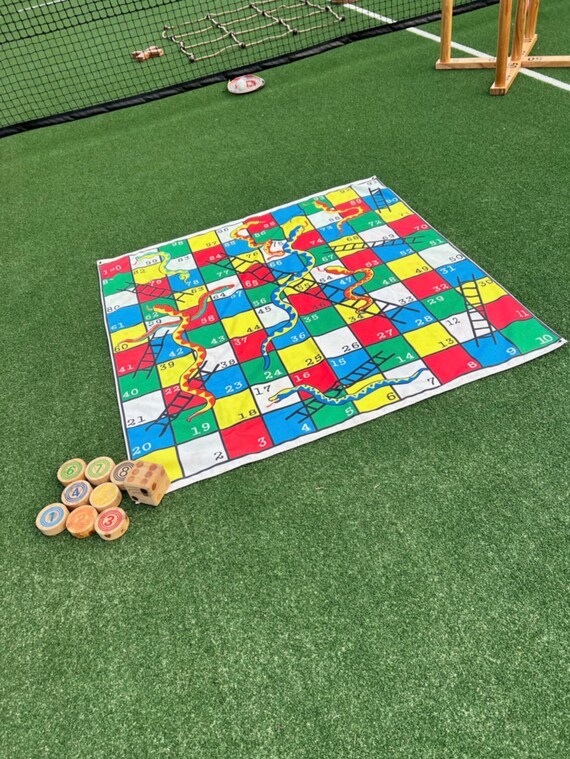 Ludo - Snakes & Ladders - Board Game - Foldable - with 4 Colours and 1 Dice