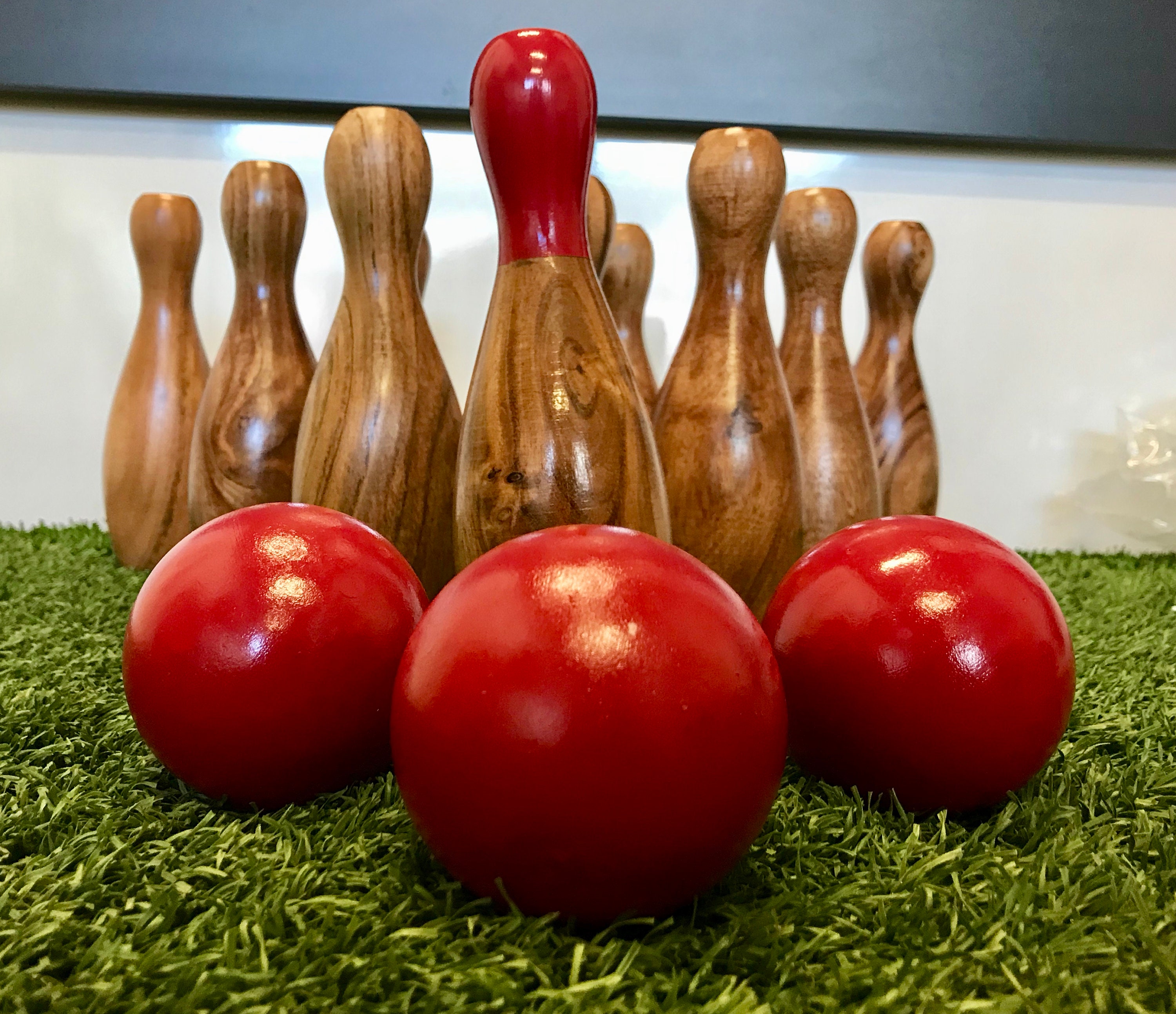 Outdoor Wooden Skittles Bowling Lawn Game Set Etsy