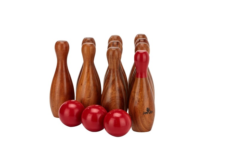 wooden skittles set