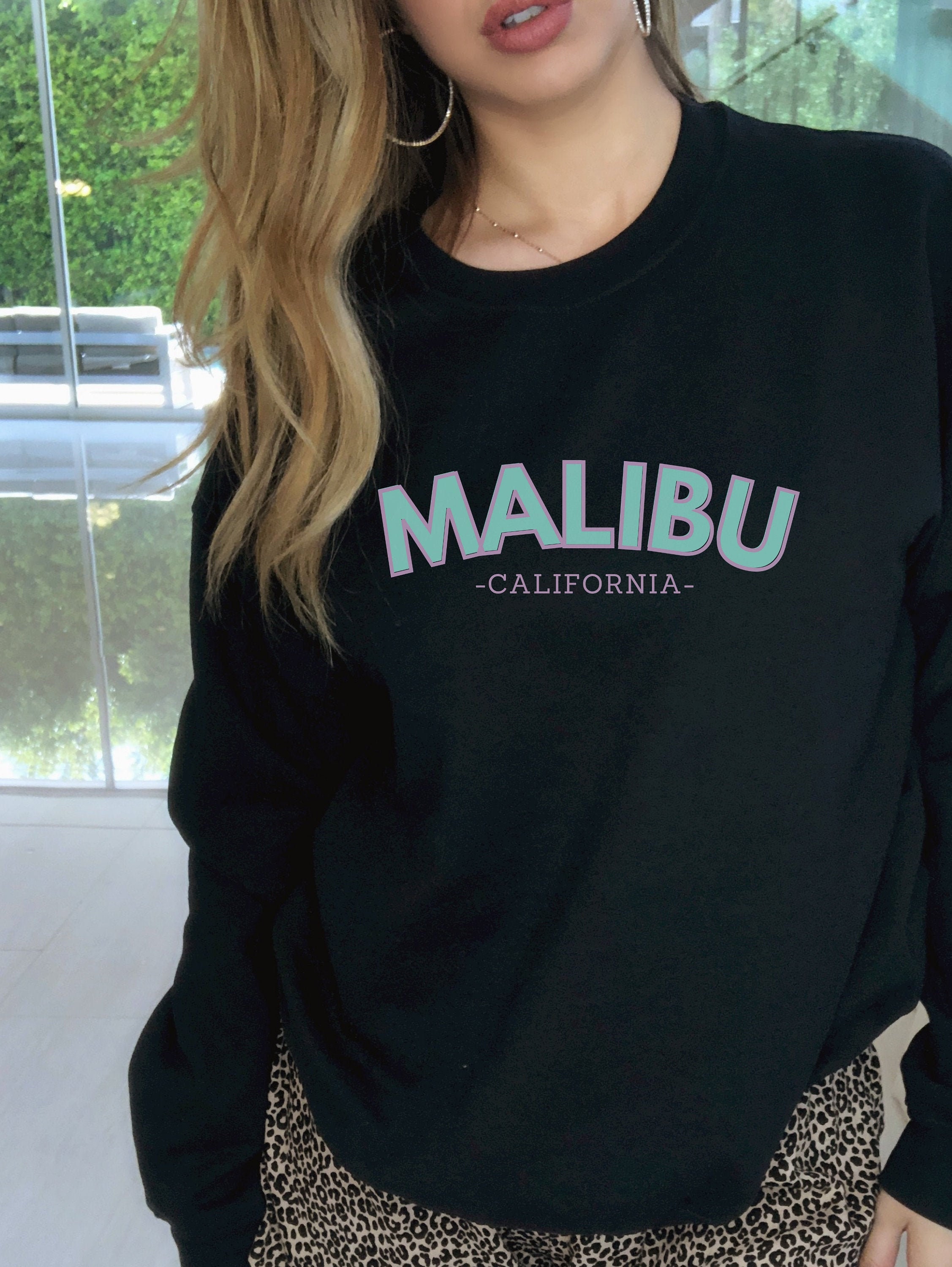 Malibu Sweatshirt California Sweatshirt Oversize Sweatshirt | Etsy
