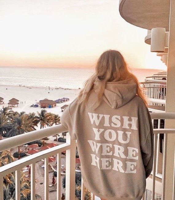 Wish You Were Here Felpa con cappuccio VSCO Felpa con | Etsy Italia