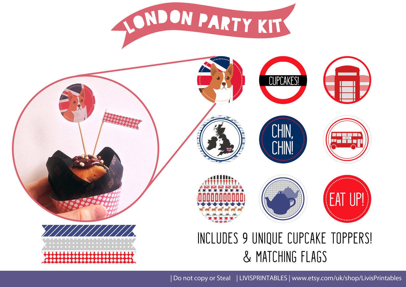 Chic London Themed Party Kit Digital DIY Printable Suite Etsy