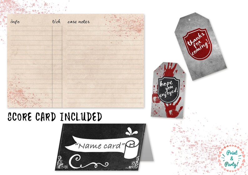 Murder Mystery Party Decor Kit Printable Home Decorations | Etsy