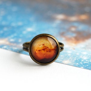 Mars Red Planet Ring, Martian Jewelry, Solar System Adjustable Ring,  Space Jewelry, Aries and Scorpio Ruling Planet, Science gift