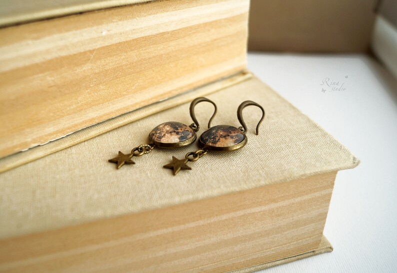 Full Moon and Waxing Gibbous Earrings Custom Birth Moon Phase Etsy