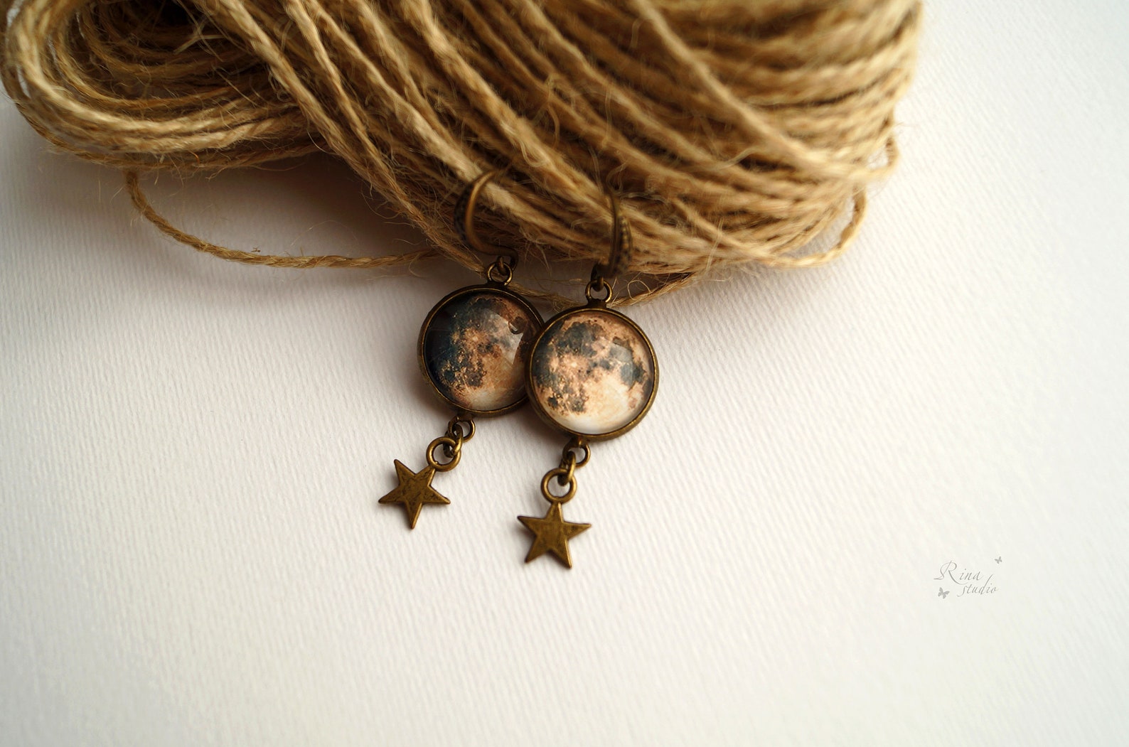 Full Moon and Waxing Gibbous Earrings Custom Birth Moon Phase Etsy