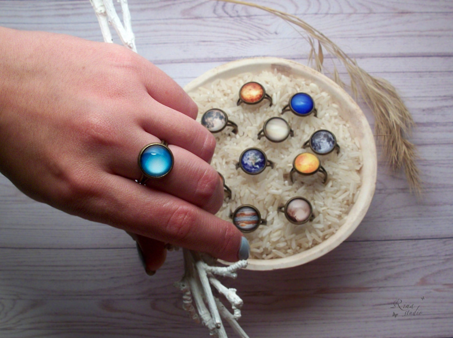 Ring Solar System Adjustable Ring Space Jewelry Etsy UK