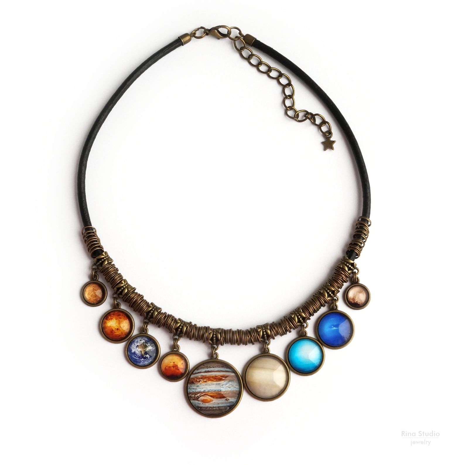 Necklace Solar System Bib Statement Necklace Space Etsy