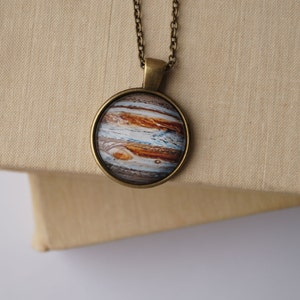 Jupiter Necklace, Sagittarius Ruling Planet, Jupiter Pendant Space Jewelry Luck Planet Necklace Cosmic Astronomy Galaxy Jewelry Gift for her image 3