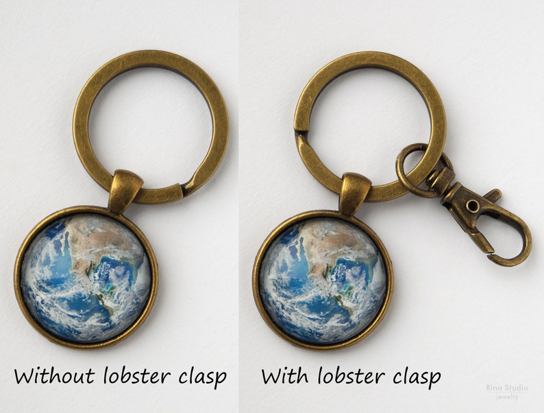 Earth Keychain Astronomy Key Chain for Him World Map Etsy