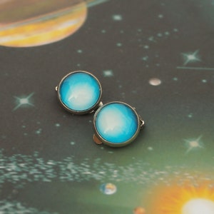 Earth Clip On Earrings, Space Jewelry, Planet Non Pierced Earrings image 6