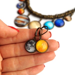 Planet Necklace Solar System Bib Statement Necklace Space Science jewelry Gift for Wife Mother's Day Gift image 6
