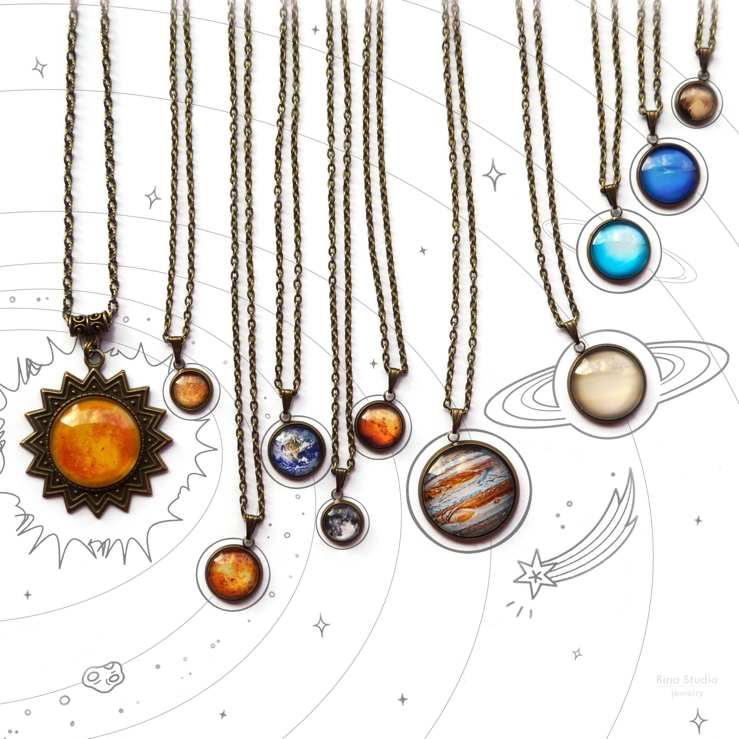 Solar System Necklace | RS900 | NECKLACE, Doğal Taşlı Kolyeler Category