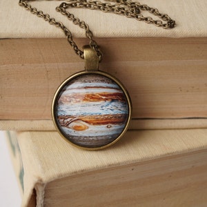 Jupiter Necklace, Sagittarius Ruling Planet, Jupiter Pendant Space Jewelry Luck Planet Necklace Cosmic Astronomy Galaxy Jewelry Gift for her image 2