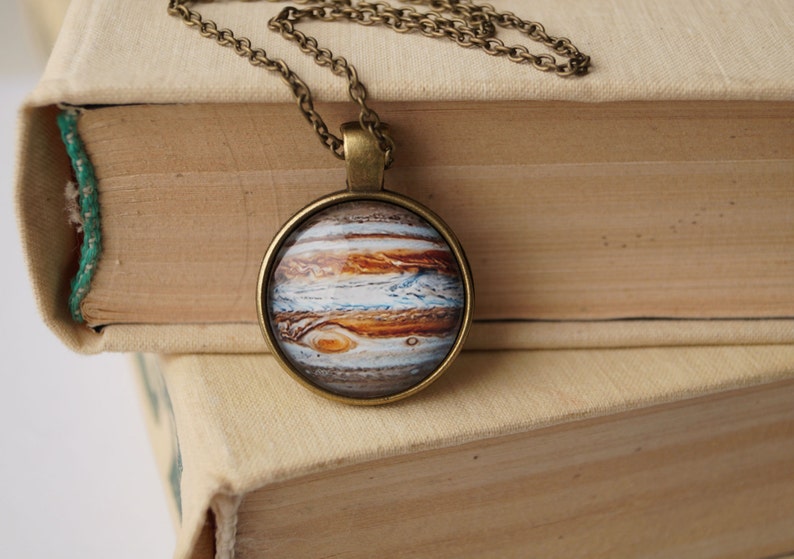 Jupiter Necklace, Sagittarius Ruling Planet, Jupiter Pendant Space Jewelry Luck Planet Necklace Cosmic Astronomy Galaxy Jewelry Gift for her image 2